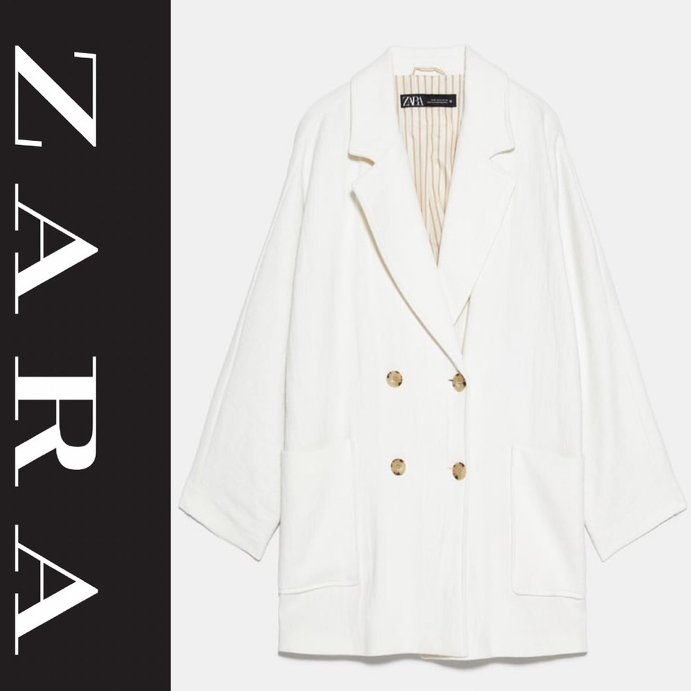 EUC Women’s White Size M Long Sleeve Coat Jacket
